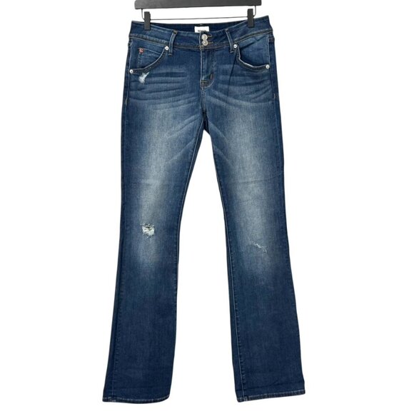 Hudson Signature Bootcut Jeans Medium Wash Distressed Mid Rise Rare Size 30 x 34 - Picture 1 of 9